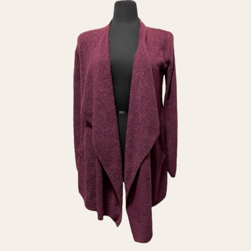 ✨ Barefoot Dreams ✨ Cozy Chic Lite Ribbed Island Wrap Cardigan Dark Sienna S / M